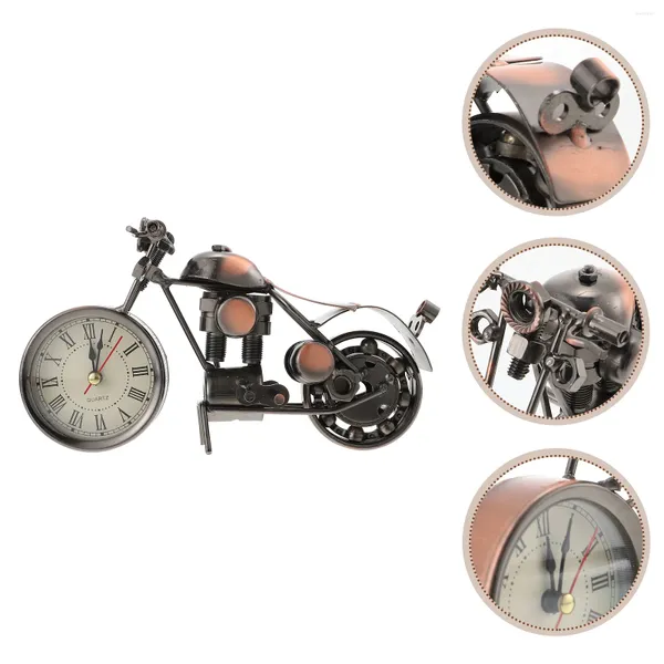 Orologi da tavolo Modello di nave Orologio da moto Ufficio Sveglia vintage Decorazioni per la casa Ferro