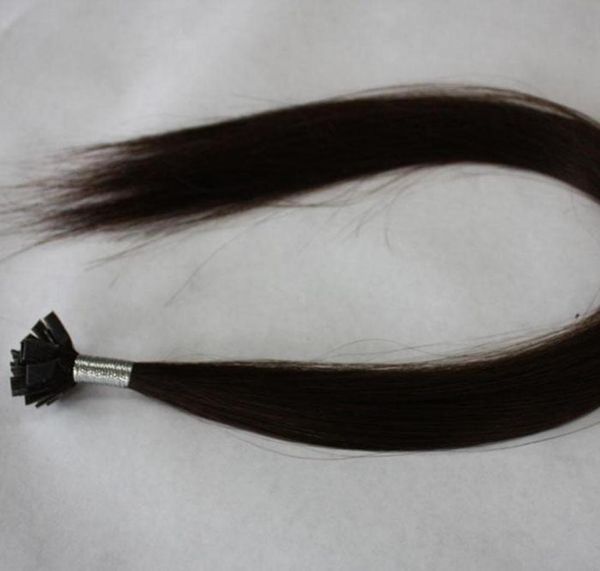 Целые 300-е итальянские кератиновые человеческие волосы Remy, индийские человеческие волосы с плоскими кончиками, 1B, натуральный черный, 100 г, 1gs4149012