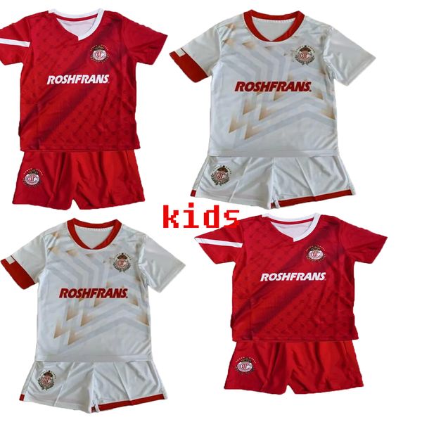 23 24 Deportivo Toluca Kinder-Fußballtrikots M. ARAUJO J. ANGULO BAEZA VENEGAS Home Away 3. Fußballtrikot mit kurzen Ärmeln, Uniformen