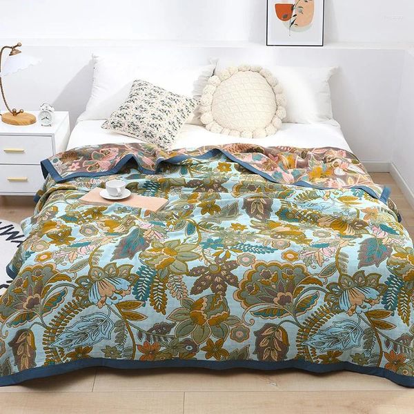Одеяла, шестислойное марлевое полотенце из чистого хлопка, одноместное и двухместное одеяло, детский ворс 200 см x 230 см