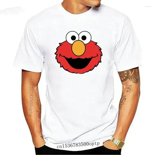 Camisetas masculinas Sesam Street Elmo Face 2024 Camiseta masculina engraçada - presente de piada