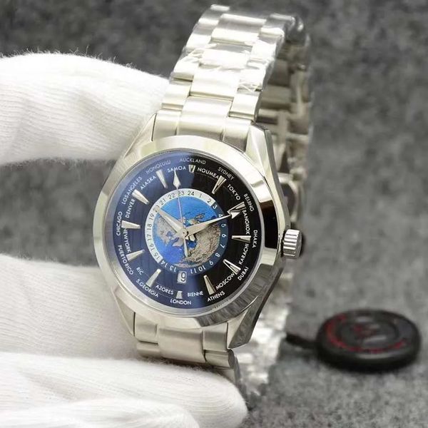 Herren-Designeruhr 150M Worldtimer Limited Watch 41mm Automatikwerk Ocean Edelstahl Sport Sea Around the World Herrenuhren