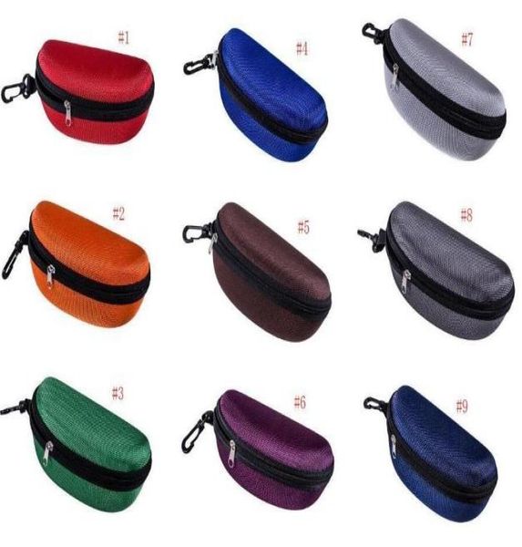 Custodia per occhiali da sole Custodia per occhiali Borsa per occhiali Borsa per occhiali Scatola per il trasporto Occhiali da sole Gancio per cerniera portatile Supporto rigido per occhiali da sole 24 colori8164038