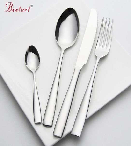 Set posate in acciaio inossidabile 24 pezzi Servizio 6 persone Set forchetta coltello argento Set ristorante posate stoviglie Cina Set C181127018458702