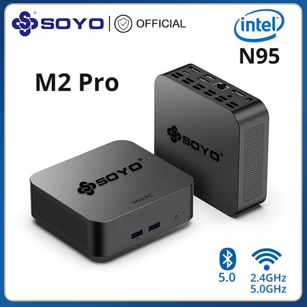 Soyo M2 Pro Taşınabilir Mini PC Intel N95 CPU DDR4 8/16GB RAM 256/512G M.2 SSD Windows11 Masaüstü Ofis Bilgisayarları için HDMIDP 240104