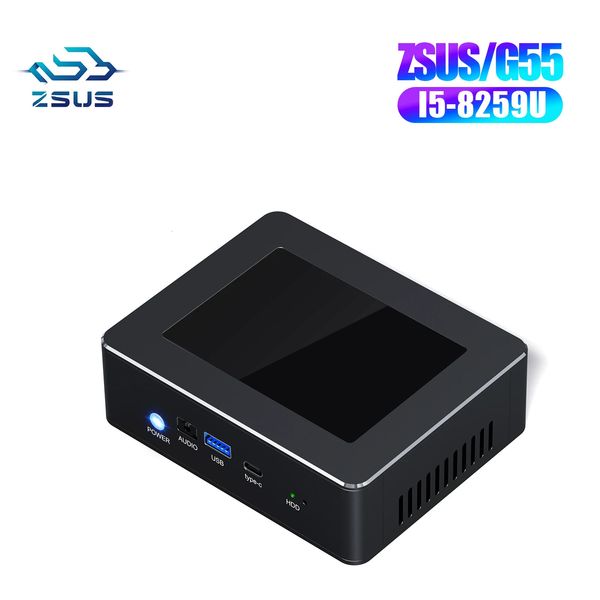 ZSUS Mini-PC Intel i5-8259U Windows 11 Pro/Dual-Channel DDR4/HDMI2.0 4K UHD/Dual WiFi/BT/USB 3.2 240104