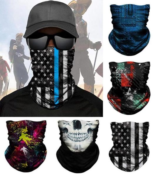 Sciarpa magica 3D senza cuciture in cotone con teschio Bandana da escursionismo Sport Tubo viso fascia per bicicletta appassionati di caccia invernale snowboard passamontagna4337271