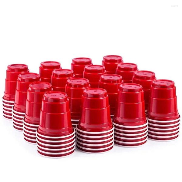 Einwegbecher, Strohhalme, 100 Stück, 57 ml, Weinglas, Mini-Kunststoffbecher, geeignet für Partyspiele, Jelly Shooting, Wild Grid Bombs, Verkostungsproben