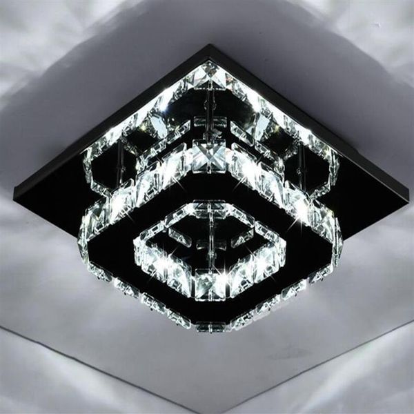 Luce a soffitto a cristallo quadrato LED moderno a LED 20 cm Lampada del soffitto per sala da letto per la sala da letto Luce della casa 3108