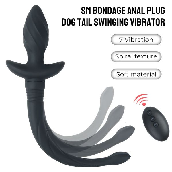 Vibratori a coda di cane per donne Plug anale Uomini Gay Butt Plugs Aniamal Dildo Giocattoli oscillanti automatici Coppie erotiche Giochi sessuali Adulti 240105