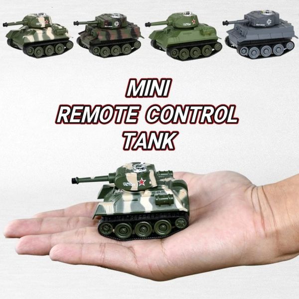 Мини-автомобиль с дистанционным управлением для мальчиков, танк с дистанционным управлением, радиоуправляемый клевер, маленькие электронные игрушки, имитирующие модель танка, подарок для детей 240105