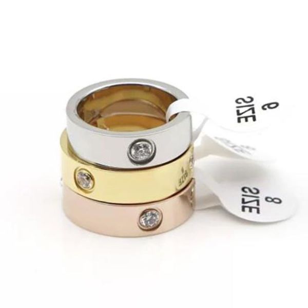 Con scatola 4mm 55mm acciaio al titanio argento oro anelli d'amore bague per uomo e donna sposi fidanzamento amanti regalo gioielli taglia 5- Qres