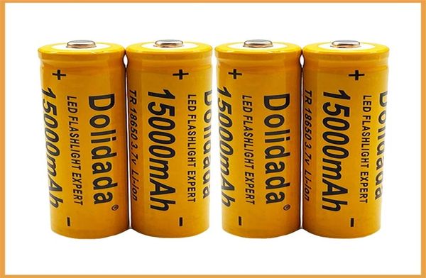 6 Stück hochwertige 15000 mAh 37 V 18650 Lithium-Ionen-Batterien, wiederaufladbarer Akku für LED-Taschenlampe, Elektronik, Orange4309263