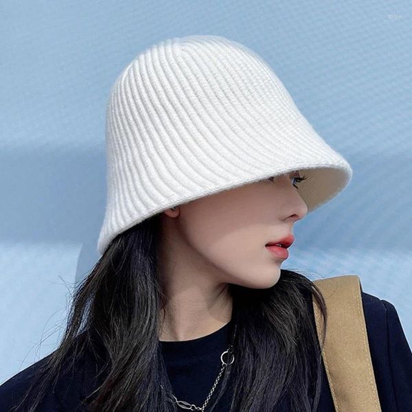 Berretti Cappelli a secchiello in pile di lana coreana Cappello da donna di moda Inverno Tenere al caldo Tappi per lavabo da uomo retrò giapponesi Selfie Pescatore