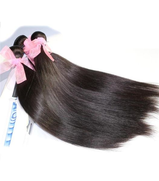 Tejido de cabello brasileño Cutícula Color natural Paquetes de cabello peruano indio malasio Recto 830 pulgadas Extensio de cabello humano sin procesar5744820