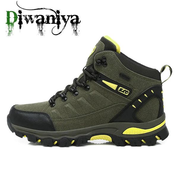 Erkekler Yürüyüş Ayakkabıları Sonbahar Orijinal Deri Yüksek Kaliteli Ayak Bilgi Botları Açık Yürüyüş Dağ Spor Tırmanma Boot 240105