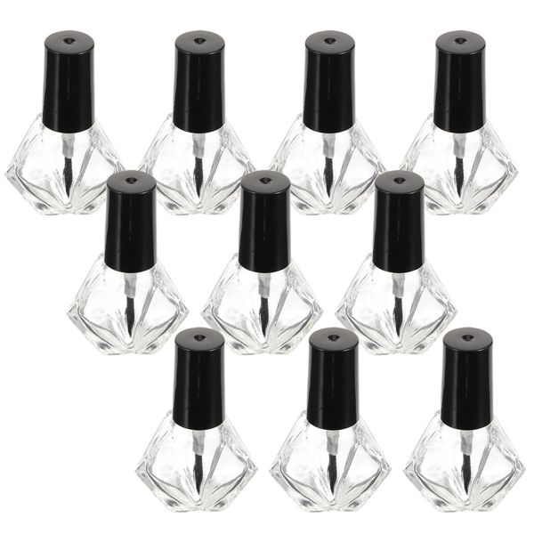 10 PCS Sheer Oje Boş Şişe Seyahat Şişeleri Yeniden Kullanılabilir Tutucular Stand Fırça Abs Jel Konteyner 240105