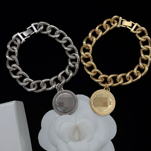 Banshee pulseiras de corrente grossa 18k banhado a ouro marca de latão mulher homens pulseiras hiphop rock estilo link premium rua festiva festa jóias fornecimento presentes mb9