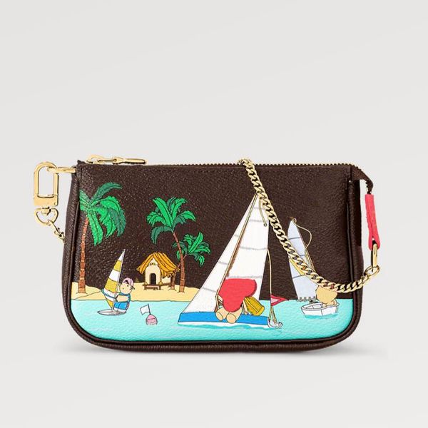Pochette alla moda Borsa da donna Mini borsa a catena con design a forma di immagine da spiaggia