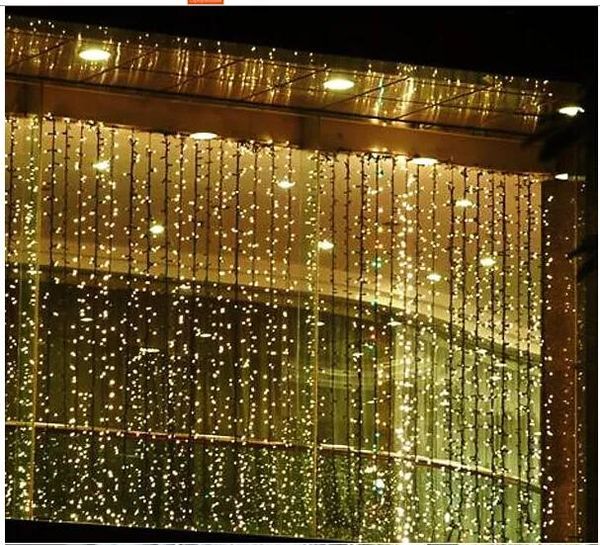 Dizeler 10m*5m 1600led su geçirmez LED perde ışıkları, peri ışıkları ile dekore edilmiş açık veranda çubuğu