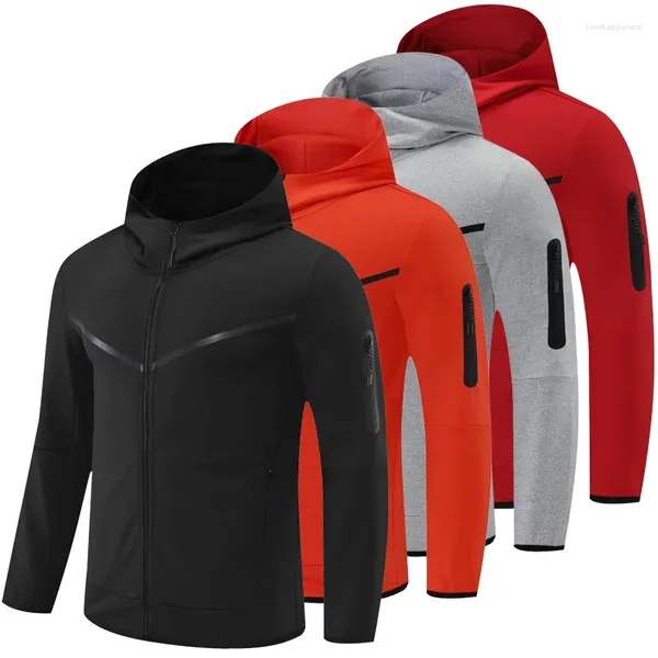 Мужские куртки, мужская толстовка с капюшоном для бега, 4 цвета, спортивная одежда для фитнеса, мужская куртка с капюшоном, спортивная тренировочная толстовка для бодибилдинга