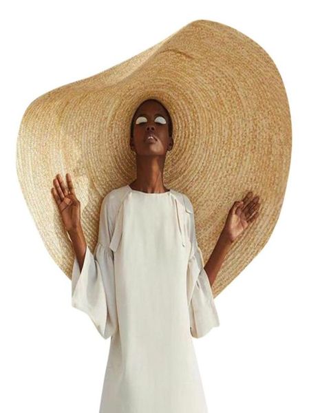Woman Fashion Large Sun Hat Beach Antiuv Protection Foldable Straw Cap Cover Oversized Collapsible Sunshade sunhat L5 ins79384492434544