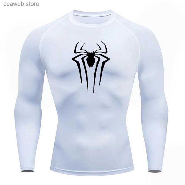Мужские футболки Мужская компрессионная рубашка с длинными рукавами для тренировок Спортивная быстросохнущая дышащая плотная футболка для фитнеса Рашгард для тренировок Эластичная футболка T240105