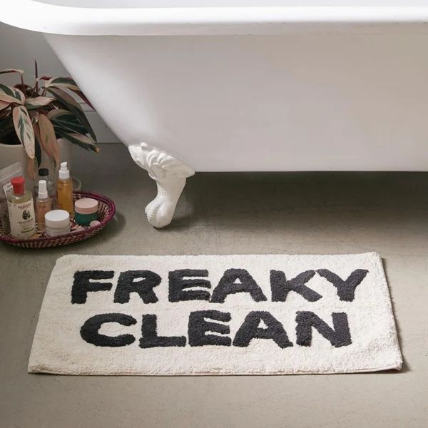 Freaky Clean Badezimmermatte, Schlafzimmer, Wohnzimmer, Teppich, Zuhause, rutschfest, wasserabsorbierend, flauschig, weich, WC-Vorleger 240105