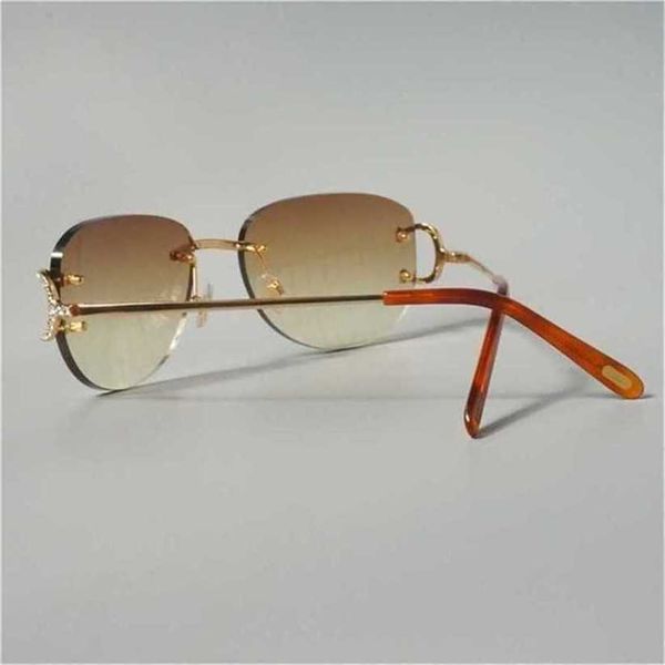 22% DI SCONTO Occhiali da sole Stones Fashion Diamond Uomo Rimless Rave Festival Carter Shades Designer Lunette Soleil Occhiali di lussoKajia Nuovo