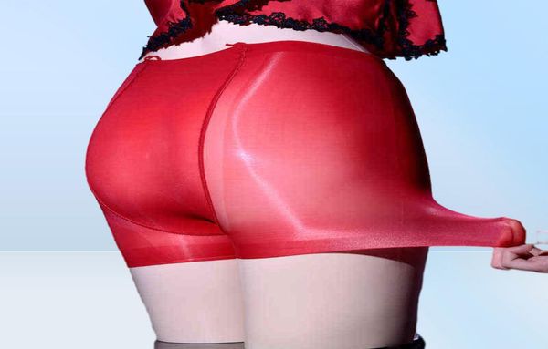 Mulheres sexy transparente roupa interior shorts boxers ultra fino estiramento calcinha brilhante sexy ver através de óleo shinny suave cuecas t22567827