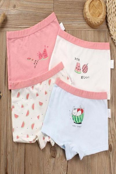 4 teile/los Mädchen Unterwäsche Teenager Reine Baumwolle Höschen Mädchen Wassermelone Druck Boxer Kinder Prinzessin Shorts Unterhosen Baby 2103187495634