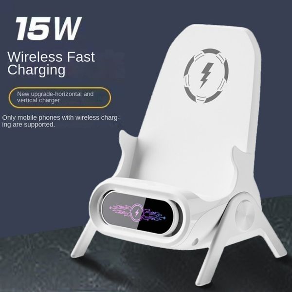 Supporto per caricabatterie per telefono wireless Supporto per poltrona di marca completa Supporto da tavolo orizzontale e verticale Amplificatore del suono per binge-watching Commercio all'ingrosso automatico di induzione