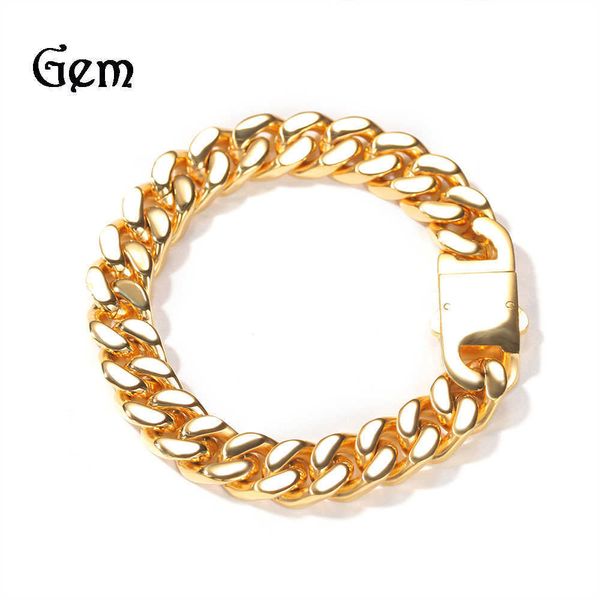 Designer Ins Hip Hop Persönlichkeit Glatte Kubanische Kette männer Einfache Mode Frühling Abzug Edelstahl Armband Schmuck