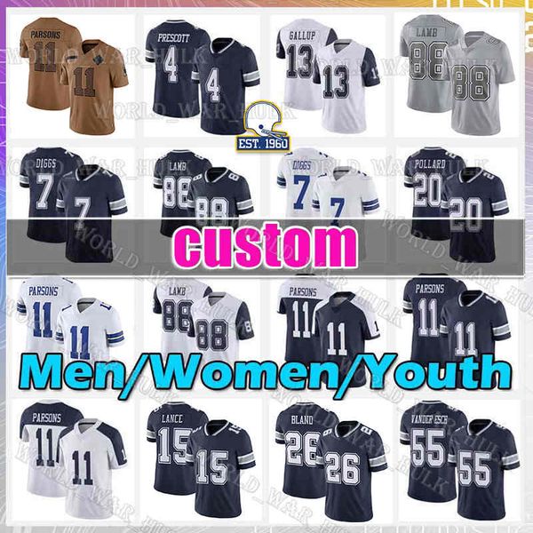 11 Maglia da calcio Micah Parsons 6 Eric Kendricks CeeDee Lamb Trevon Diggs DaRon Bland Dak Prescott Emmitt Smith Trey Lance Roger Staubach Deuce Vaughn Jake Ferguson