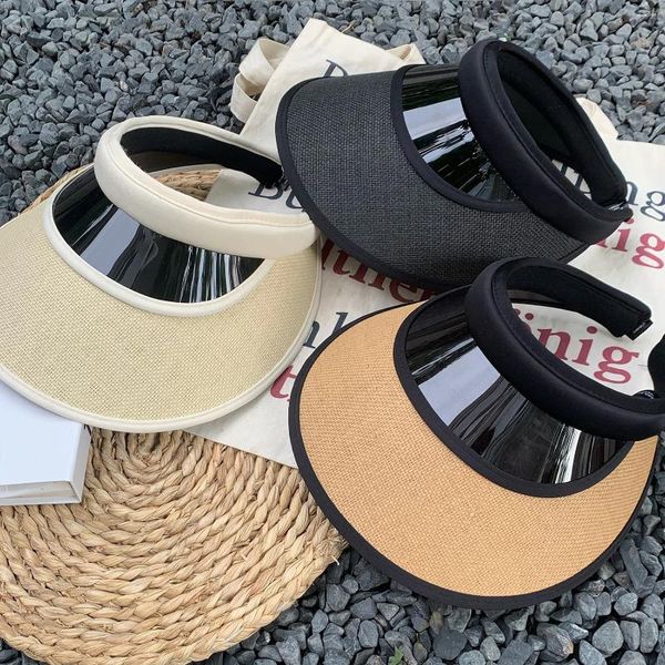 Chapéus protetor solar chapéu feminino palha trança cabelo aro sol verão bonito pequena fragrância moda coreana