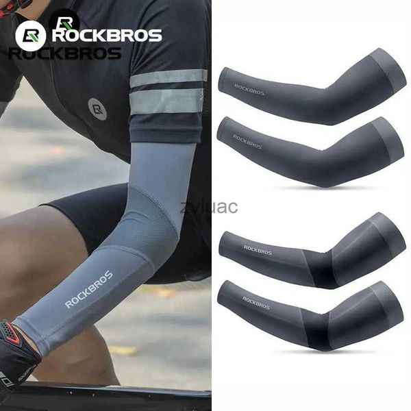 Aquecedores de pernas para braço Luvas de dedo infantis ROCKBROS Mangas de bicicleta de seda gelada Verão Capa de bicicleta respirável UV Proteção solar MTB Road Cool Cycling YQ240106