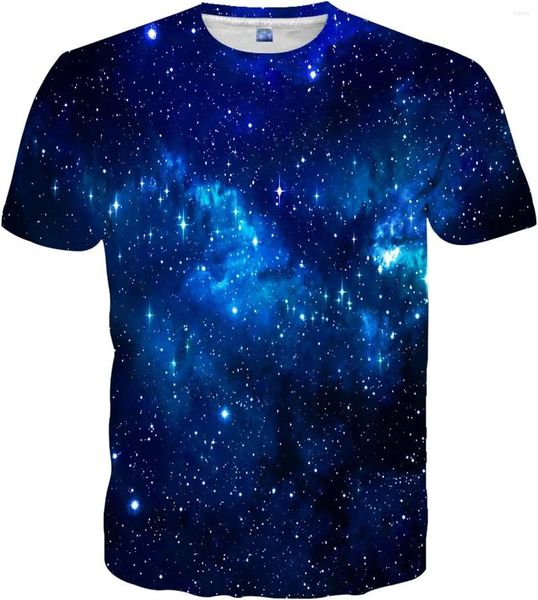 Homens Camisetas Unissex e Mulheres Camiseta Moda Casual Novidade Tees Vasto Padrão de Céu Estrelado 3D Adultos Camisetas Adolescentes Tops