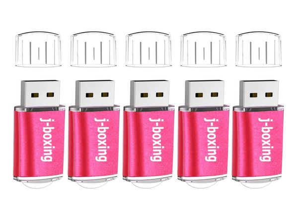 Rosa 5PCSLOT Rechteck USB-Flash-Laufwerke Flash Pen Drive High Speed Memory Stick Speicher 1G 2G 4G 8G 16G 32G 64G für PC Laptop Thu8292958