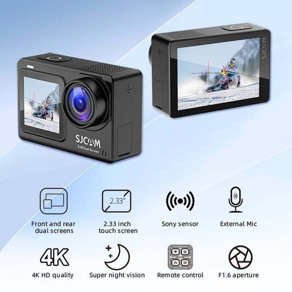 SJCAM SJ8 Macchina Fotografica di Azione A Doppio Schermo 4K 30FPS 20MP Impermeabile WiFi Visione Notturna Sport DV Telecamere 2.33' Touch Screen + 1.3' Schermo Frontale