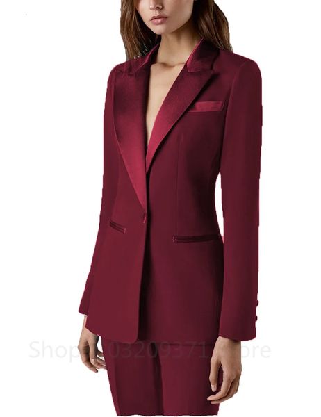 2 adet artı Boyut Kıyafetleri Kadınlar için Pantolonlu Blazer Düğün Smokin Parti Ofis İnce Fit Business Suit Jacketpants 240105