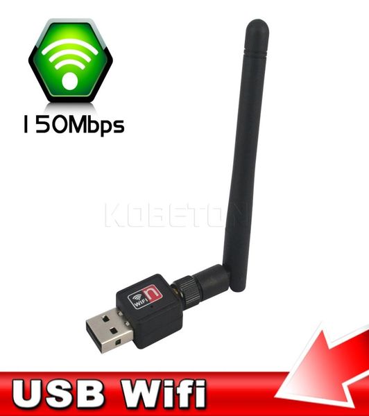 Mini PC Adattatore Wifi 150M USB Ricevitore WiFi Antenna Scheda di rete per computer PC wireless esterna 80211ngb LAN4131979