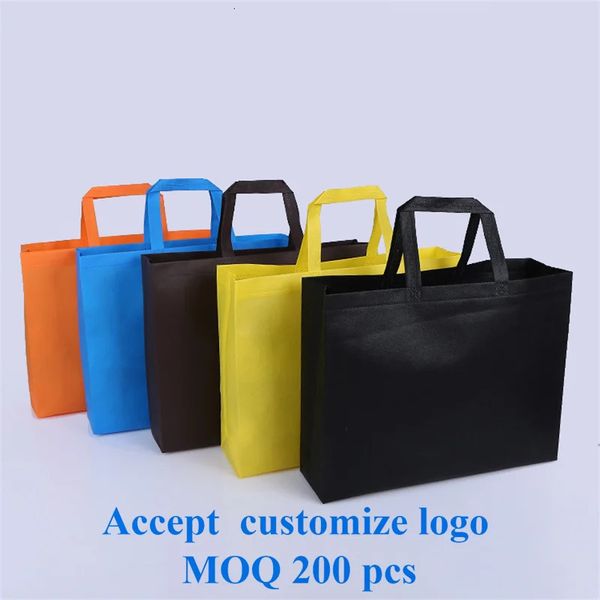20 Stück hochwertige Öko-Vliesstoff-Einkaufstasche mit Griff für Kleidung, Weihnachtsgeschenk, Druck 240106