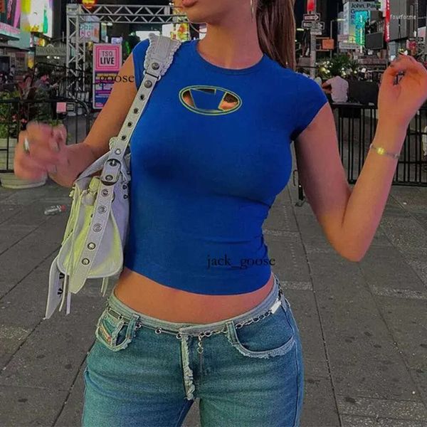 Designer Deisel Bb Diesel Y2k Bebê Tees Streetwear Moda Emagrecimento T-shirt Bonito Sexy Manga Curta Crop Tops para Mulheres Roupas Senhoras 187