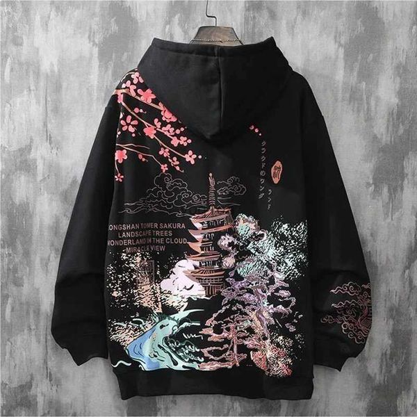 Moletom com capuz masculino sudaderas con capucha loft print hoodie y2k roupas harajuku anime masculino hip-hop japonês streetwear moletom com capuz masculino kpop