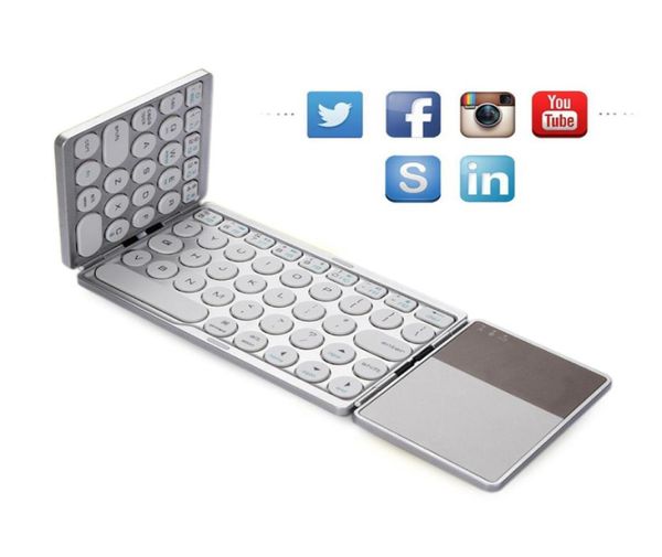 Mini teclado dobrável com Touchpad Bluetooth 50 Teclado sem fio dobrável para Windows Android Tablet e smartphone para jogos keybo9580048