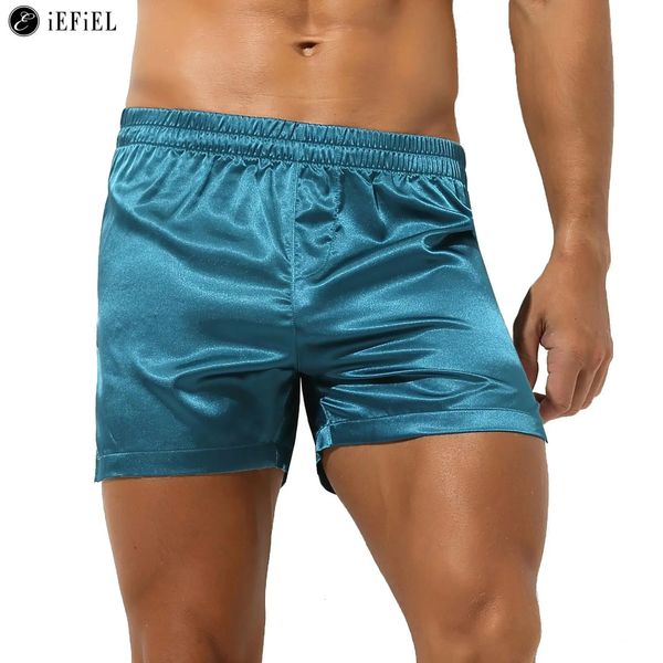 Boxer da uomo in raso di seta Pantaloncini Mutande Boxer larghi Slip intimo Salotto da notte Pigiama Pantaloni Casual Costume da bagno Costumi da bagno 240118