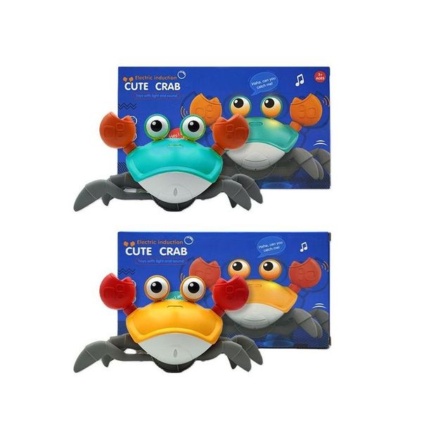 Favore di partito Cling Crab Giocattoli da bagnetto per bambini Fuga maticamente Evita la camminata elettrica a mano Costruisci in batteria ricaricabile con musica e LED D Ot2Lo