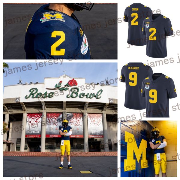 2024 Maglia da calcio personalizzata Michigan Wolverines nuovo stile # 58 Giovanni El-Hadi # 25 Junior Colson # 53 Trente Jones # 17 Braiden McGregor # 8 Tyler Morris # 96 Enow Etta