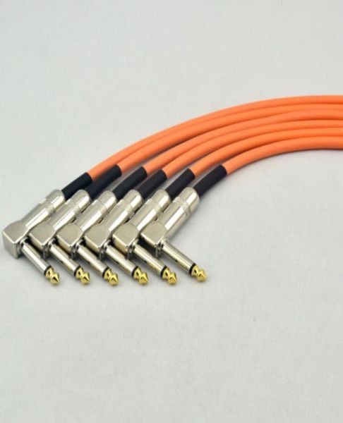 6X 30 CM ângulo reto 14 mono guitarra efeito pedal placa cabo patch cord Orange9863777