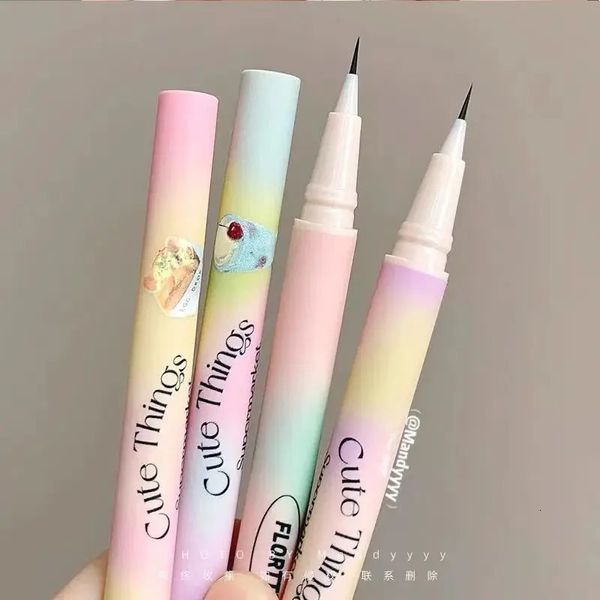 Fortte ultra ince sıvı eyeliner kalem su geçirmez kalıcı gökkuşağı göz kalemi ipekböceği kalem parti gözleri makyaj kozmetik 240106